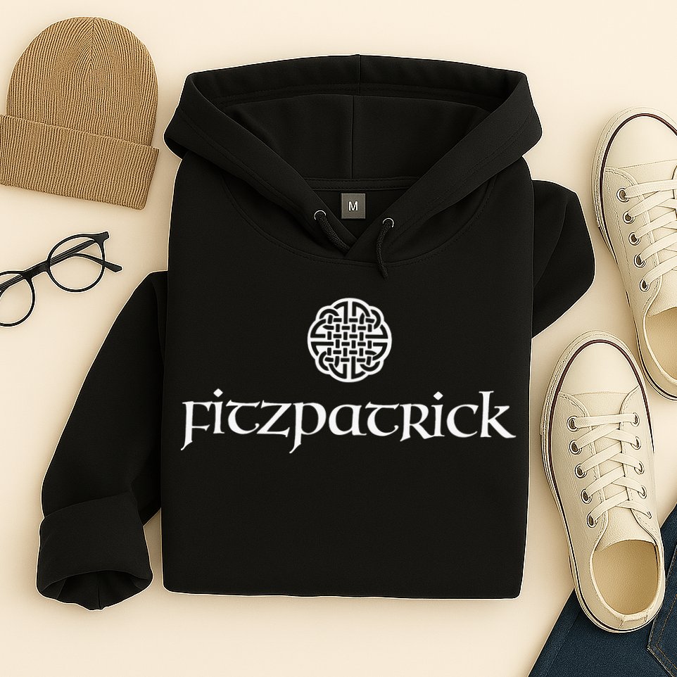 Fitzpatrick Irish Surname Dara Knot Strength Monogram Hoodie