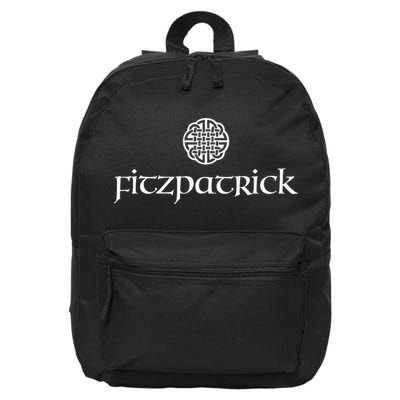 Fitzpatrick Irish Surname Dara Knot Strength Monogram 16 in Basic Backpack