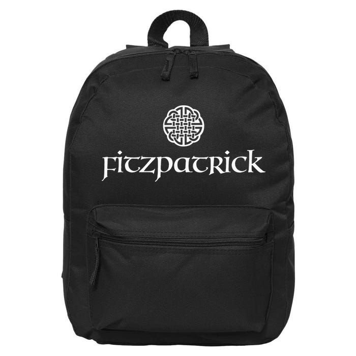 Fitzpatrick Irish Surname Dara Knot Strength Monogram 16 in Basic Backpack