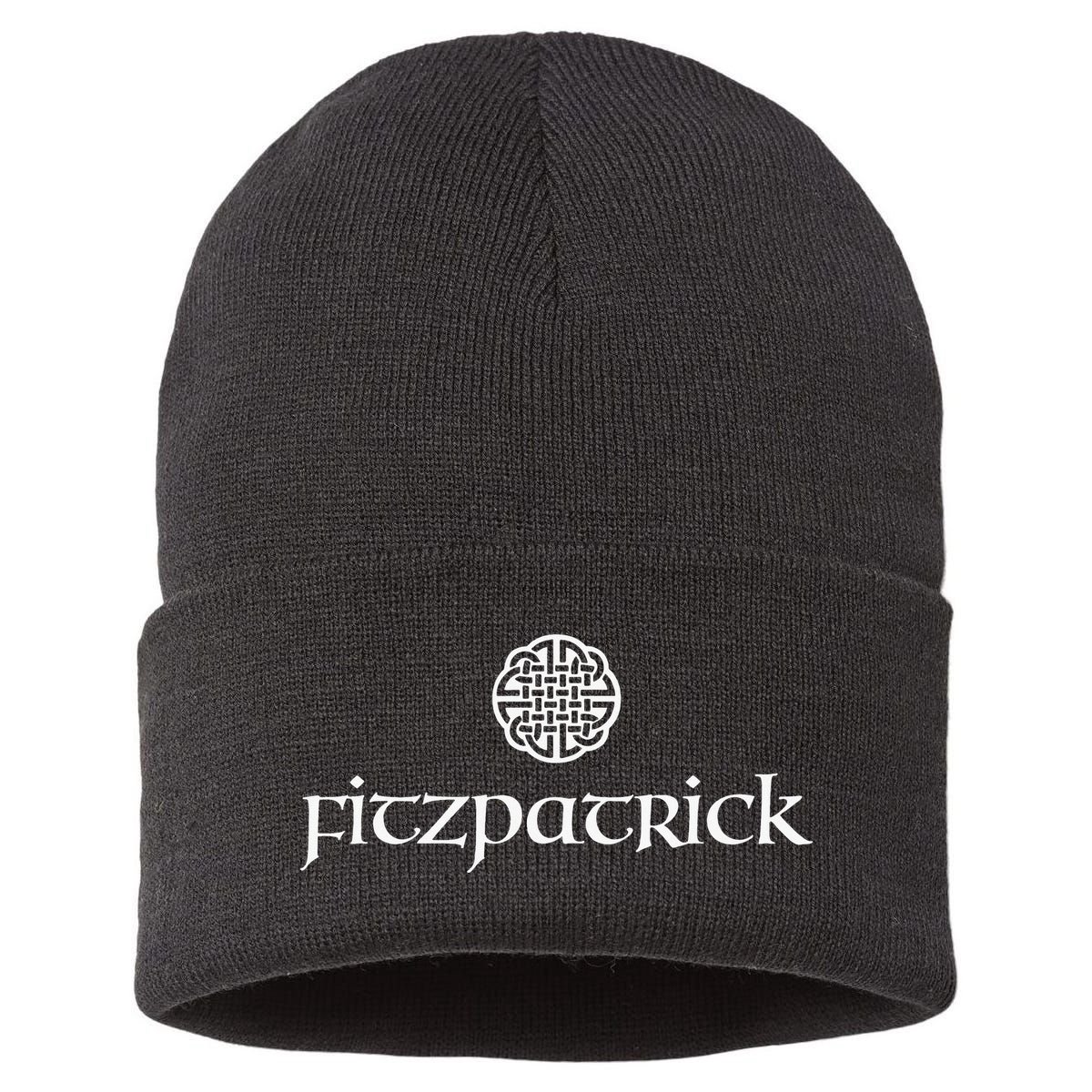 Fitzpatrick Irish Surname Dara Knot Strength Monogram Sustainable Knit Beanie