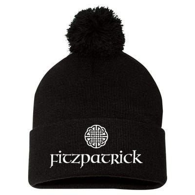 Fitzpatrick Irish Surname Dara Knot Strength Monogram Pom Pom 12in Knit Beanie