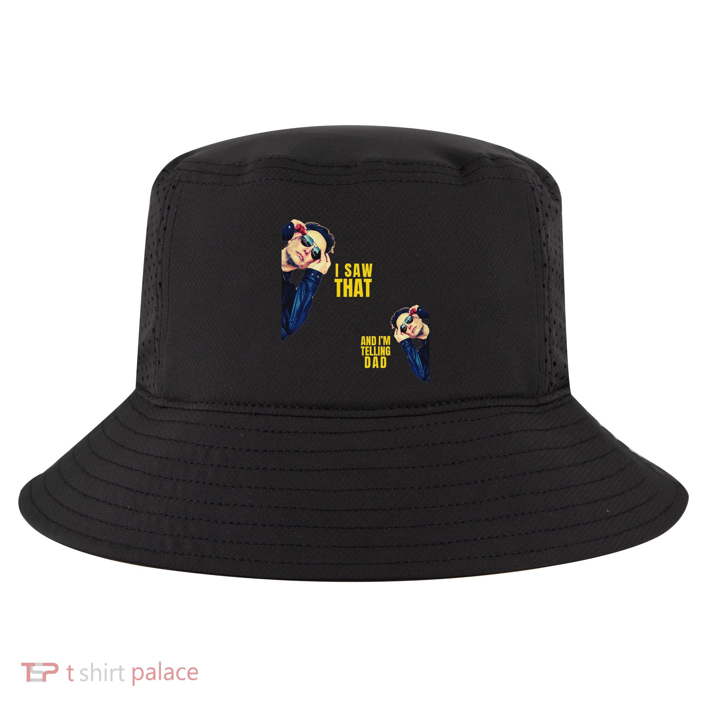 Funny! I Saw That And IM Telling Dad Jesus Meme Trump Elon Cool Comfort Performance Bucket Hat