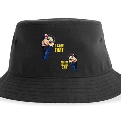 Funny! I Saw That And IM Telling Dad Jesus Meme Trump Elon Sustainable Bucket Hat