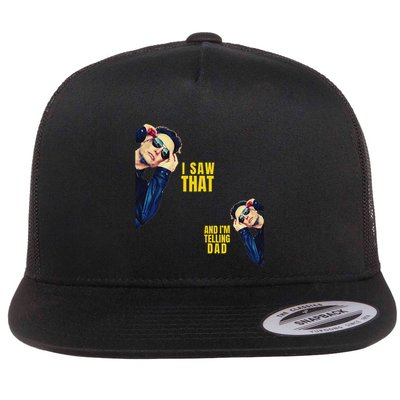 Funny! I Saw That And IM Telling Dad Jesus Meme Trump Elon Flatbill Hat