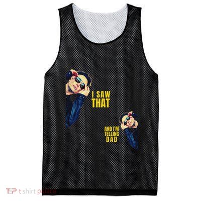Funny! I Saw That And IM Telling Dad Jesus Meme Trump Elon Mesh Reversible Basketball Jersey Tank