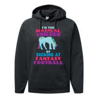 Funny I Suck at Fantasy Football Draft Party for Performance Fleece Hoodie