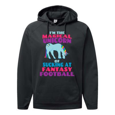 Funny I Suck at Fantasy Football Draft Party for Performance Fleece Hoodie