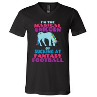 Funny I Suck at Fantasy Football Draft Party for V-Neck T-Shirt