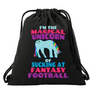 Funny I Suck at Fantasy Football Draft Party for Drawstring Bag