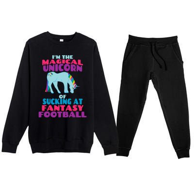 Funny I Suck at Fantasy Football Draft Party for Premium Crewneck Sweatsuit Set