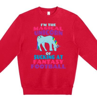 Funny I Suck at Fantasy Football Draft Party for Premium Crewneck Sweatshirt