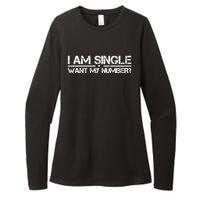 Funny IM Single Want My Number Vintage Single Life Womens CVC Long Sleeve Shirt