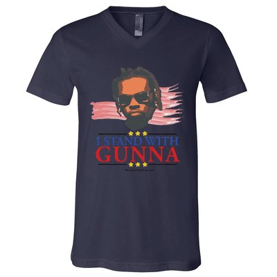 Funny I Stand With G.Unna He Didn’T Tell On Me Gift V-Neck T-Shirt