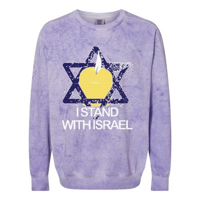 Funny I Stand With Israel Jewish Sweater Israeli Gift Colorblast Crewneck Sweatshirt