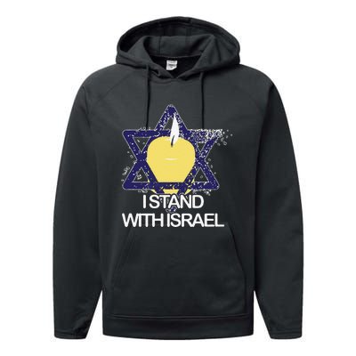 Funny I Stand With Israel Jewish Sweater Israeli Gift Performance Fleece Hoodie