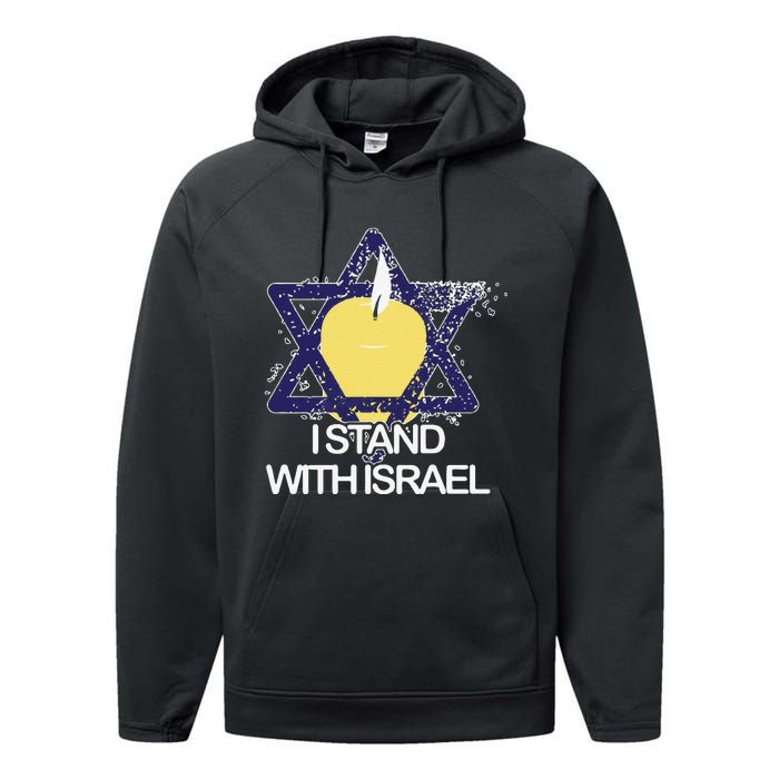 Funny I Stand With Israel Jewish Sweater Israeli Gift Performance Fleece Hoodie