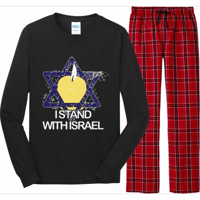 Funny I Stand With Israel Jewish Sweater Israeli Gift Long Sleeve Pajama Set