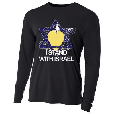 Funny I Stand With Israel Jewish Sweater Israeli Gift Cooling Performance Long Sleeve Crew