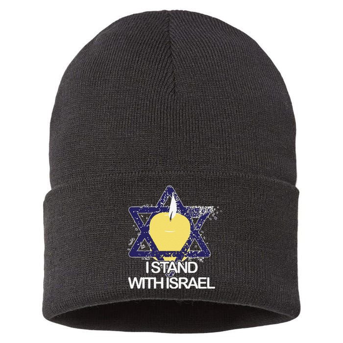 Funny I Stand With Israel Jewish Sweater Israeli Gift Sustainable Knit Beanie