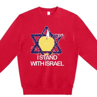 Funny I Stand With Israel Jewish Sweater Israeli Gift Premium Crewneck Sweatshirt