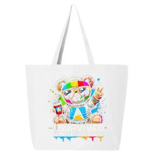 Funny I Survived St. Lucia Carnival Bear Paint Powder Fete 25L Jumbo Tote