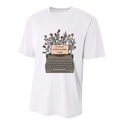 Floral Im So Depressed I Act Like Its My Birthday Youth Performance Sprint T-Shirt