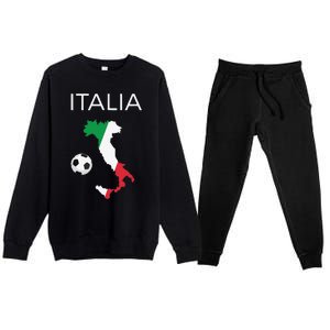 Funny Italy Soccer Forza Azzurri Italian Italia Premium Crewneck Sweatsuit Set