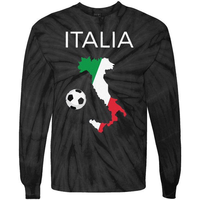 Funny Italy Soccer Forza Azzurri Italian Italia Tie-Dye Long Sleeve Shirt