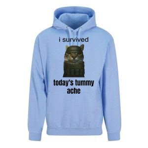 Funny I Survived TodayS Tummy Ache Unisex Surf Hoodie