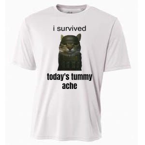 Funny I Survived TodayS Tummy Ache Cooling Performance Crew T-Shirt