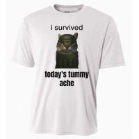 Funny I Survived TodayS Tummy Ache Cooling Performance Crew T-Shirt