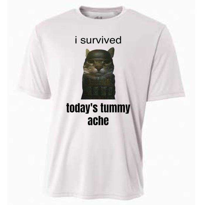 Funny I Survived TodayS Tummy Ache Cooling Performance Crew T-Shirt