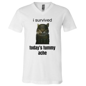 Funny I Survived TodayS Tummy Ache V-Neck T-Shirt