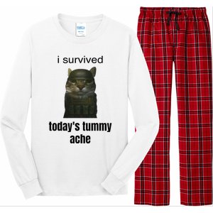 Funny I Survived TodayS Tummy Ache Long Sleeve Pajama Set