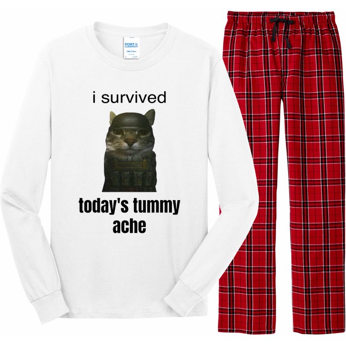 Funny I Survived TodayS Tummy Ache Long Sleeve Pajama Set