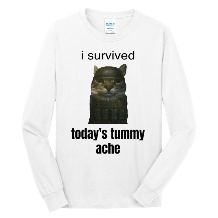 Funny I Survived TodayS Tummy Ache Tall Long Sleeve T-Shirt