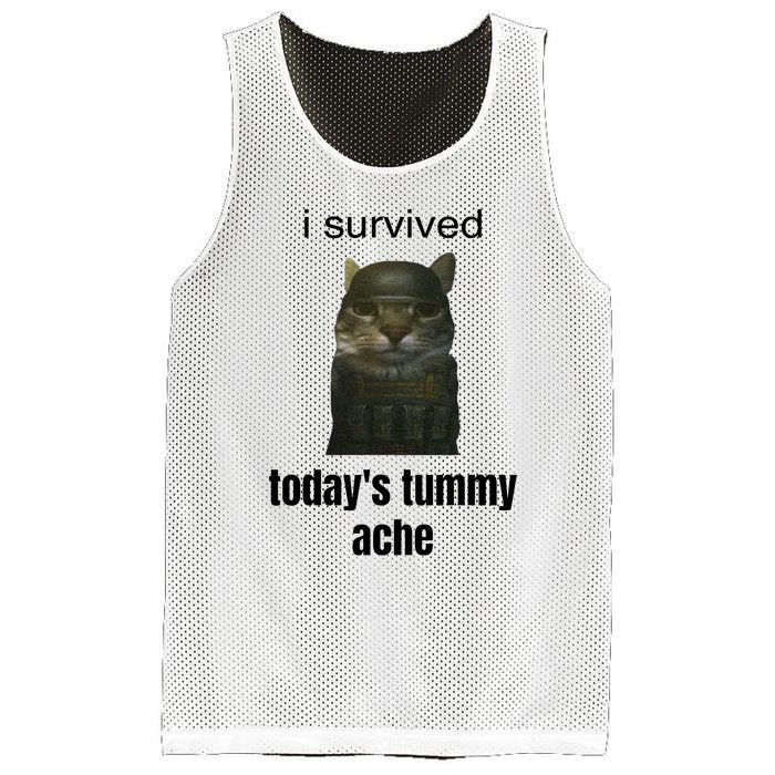 Funny I Survived TodayS Tummy Ache Mesh Reversible Basketball Jersey Tank