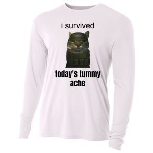 Funny I Survived TodayS Tummy Ache Cooling Performance Long Sleeve Crew