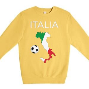 Funny Italy Soccer Forza Azzurri Italian Italia Premium Crewneck Sweatshirt