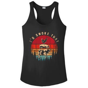 Funny Id Smoke That Barbecue Chef Grillmaster Gift Retro Bbq Cool Gift Ladies PosiCharge Competitor Racerback Tank