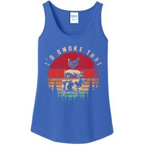 Funny Id Smoke That Barbecue Chef Grillmaster Gift Retro Bbq Cool Gift Ladies Essential Tank