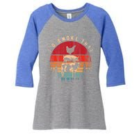 Funny Id Smoke That Barbecue Chef Grillmaster Gift Retro Bbq Cool Gift Women's Tri-Blend 3/4-Sleeve Raglan Shirt