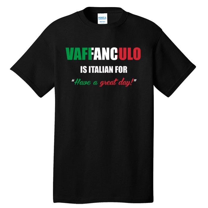 Funny Italian Saying Vaffanculo Have A Great Day Gift Tall T-Shirt