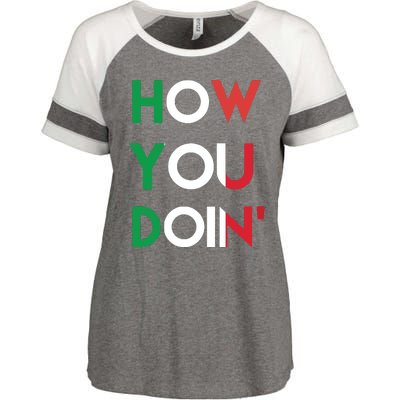 Funny Italian Sayings How You Doin Enza Ladies Jersey Colorblock Tee