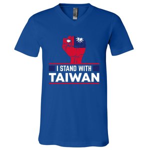 Fist I Stand With Taiwan Cool Gift V-Neck T-Shirt