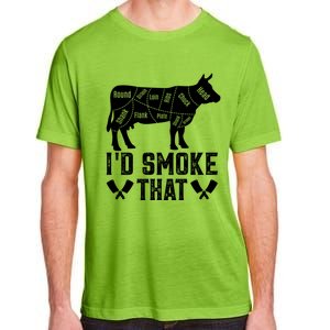 Funny I’d Smoke That Cow Meat Grilling Bbq Smoker Chef Dad Gift Adult ChromaSoft Performance T-Shirt