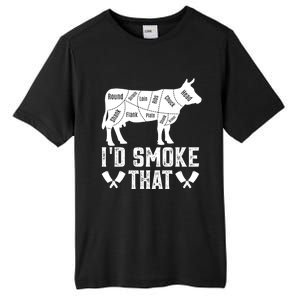 Funny I’d Smoke That Cow Meat Grilling Bbq Smoker Chef Dad Gift Tall Fusion ChromaSoft Performance T-Shirt