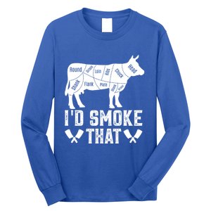 Funny I’d Smoke That Cow Meat Grilling Bbq Smoker Chef Dad Gift Long Sleeve Shirt