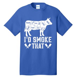 Funny I’d Smoke That Cow Meat Grilling Bbq Smoker Chef Dad Gift Tall T-Shirt