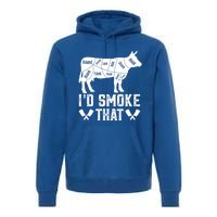 Funny I’d Smoke That Cow Meat Grilling Bbq Smoker Chef Dad Gift Premium Hoodie